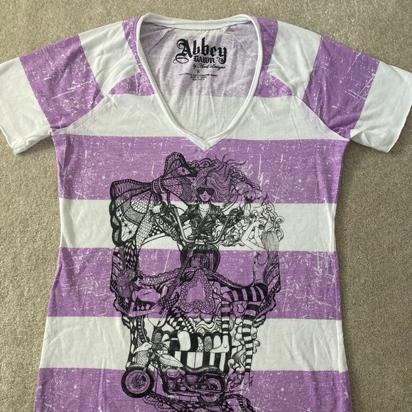Abbey Dawn | Tops | Vintage Abbey Dawn Rocker Purple And White